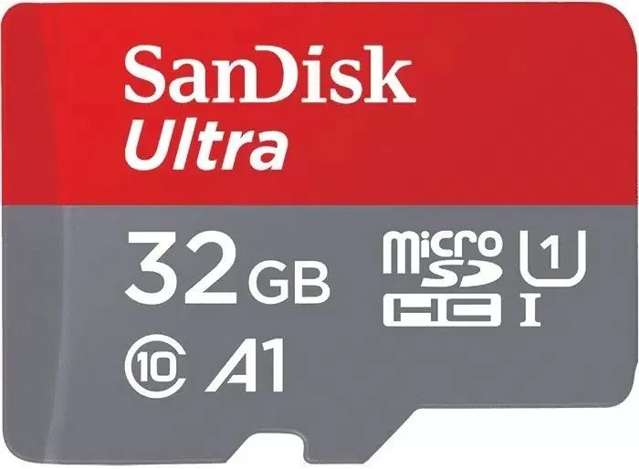 Карта памяти SanDisk Ultra microSDHC UHS-I (32 ГБ, красный/серый)