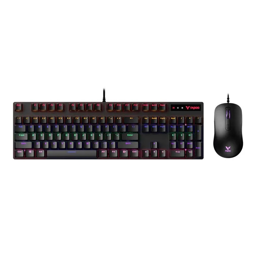 Игровой проводной механический комплект клавиатура+мышь Rapoo V150S (черный)