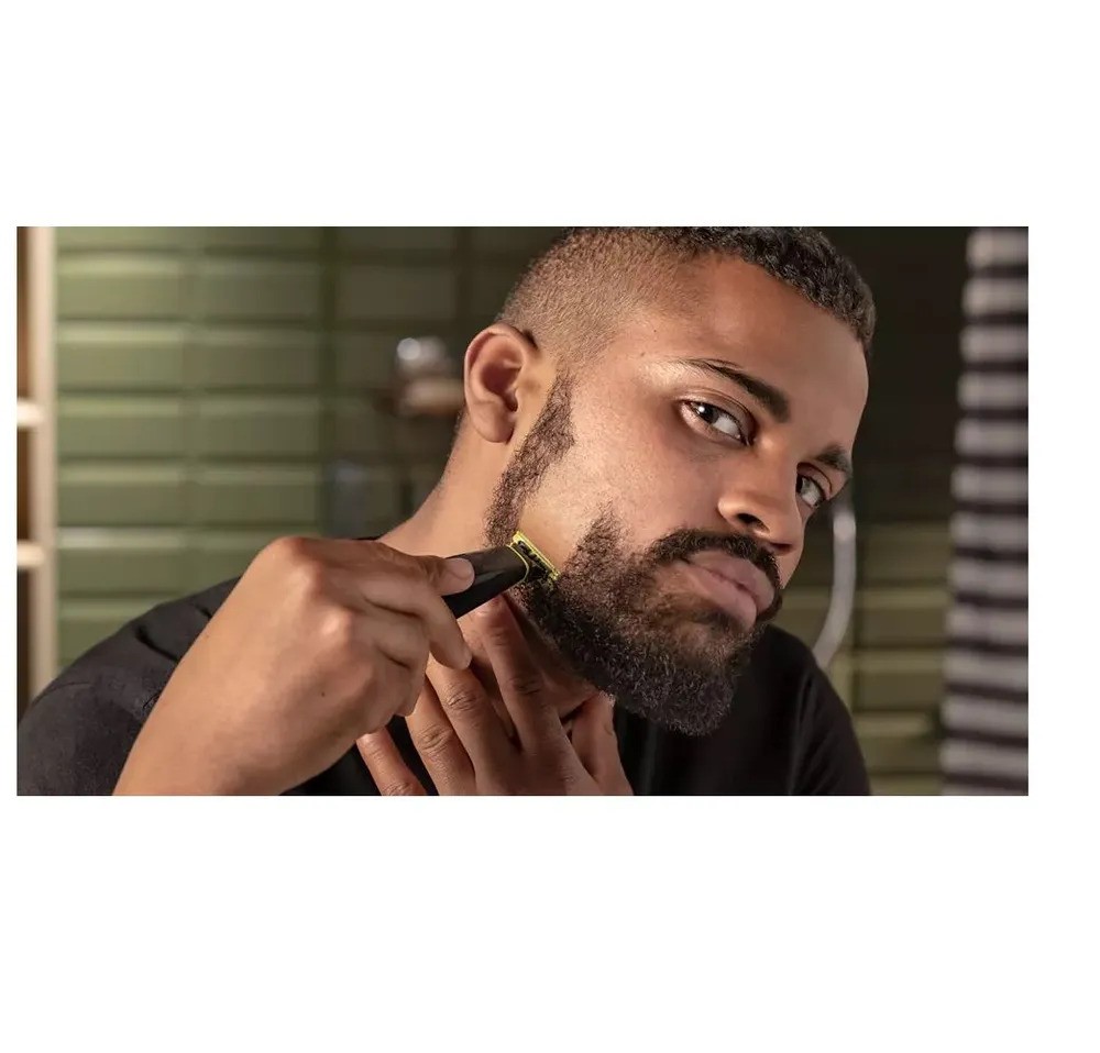 Триммер для бороды и усов Philips OneBlade QP2510/10 (черный/зеленый)