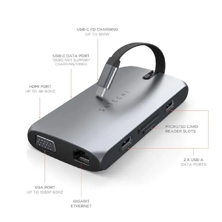 Адаптер Satechi Type-C On-the-Go Multiport Adapter (серый)