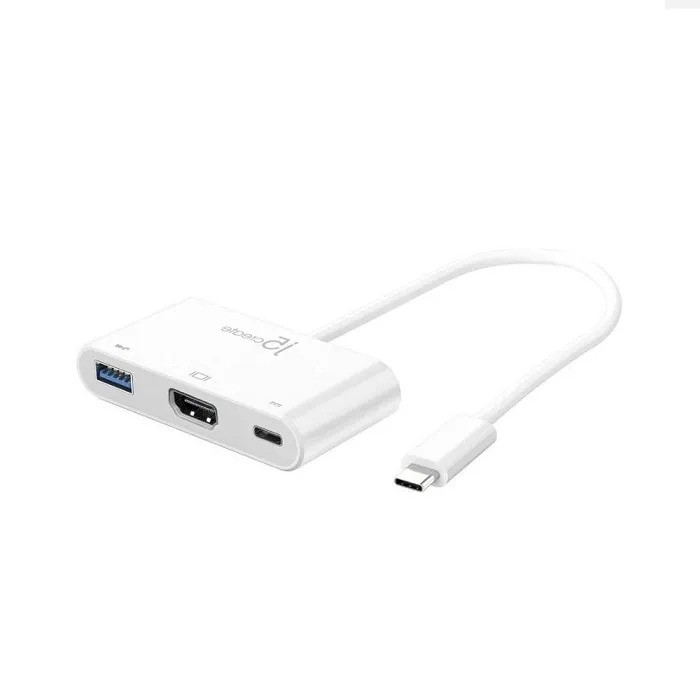 Переходник j5create USB-C на HDMI и USB Type-A 3.0/Power Delivery (белый)