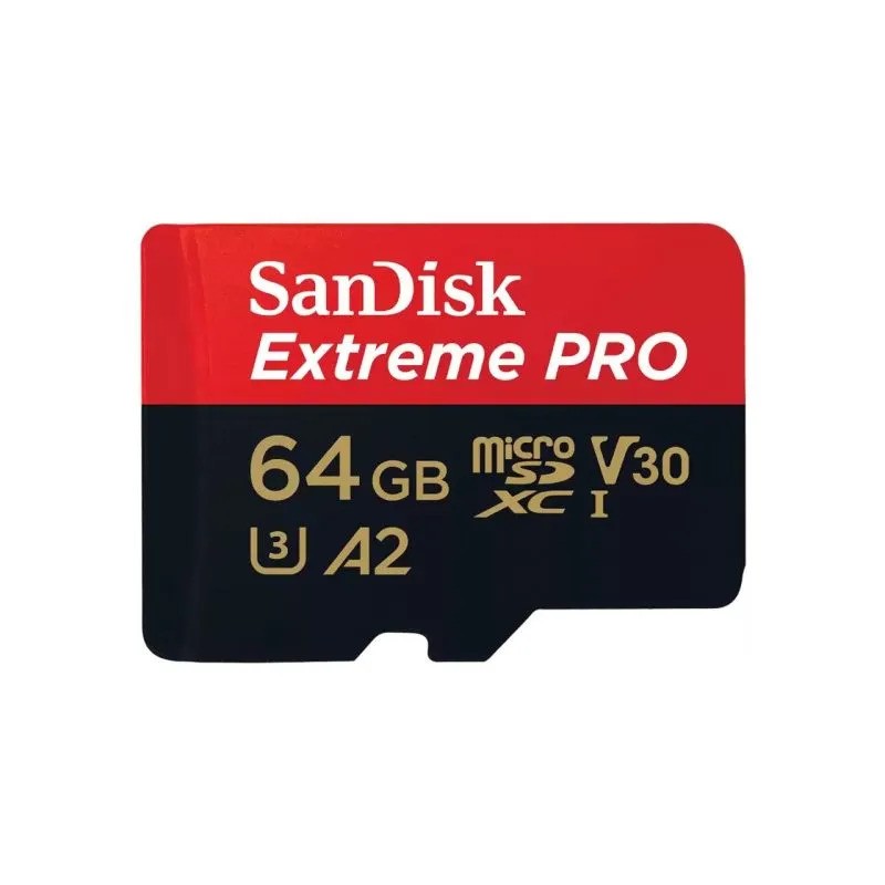 Карта памяти SanDisk Extreme Pro microSDXC (64 ГБ, черный/красный)