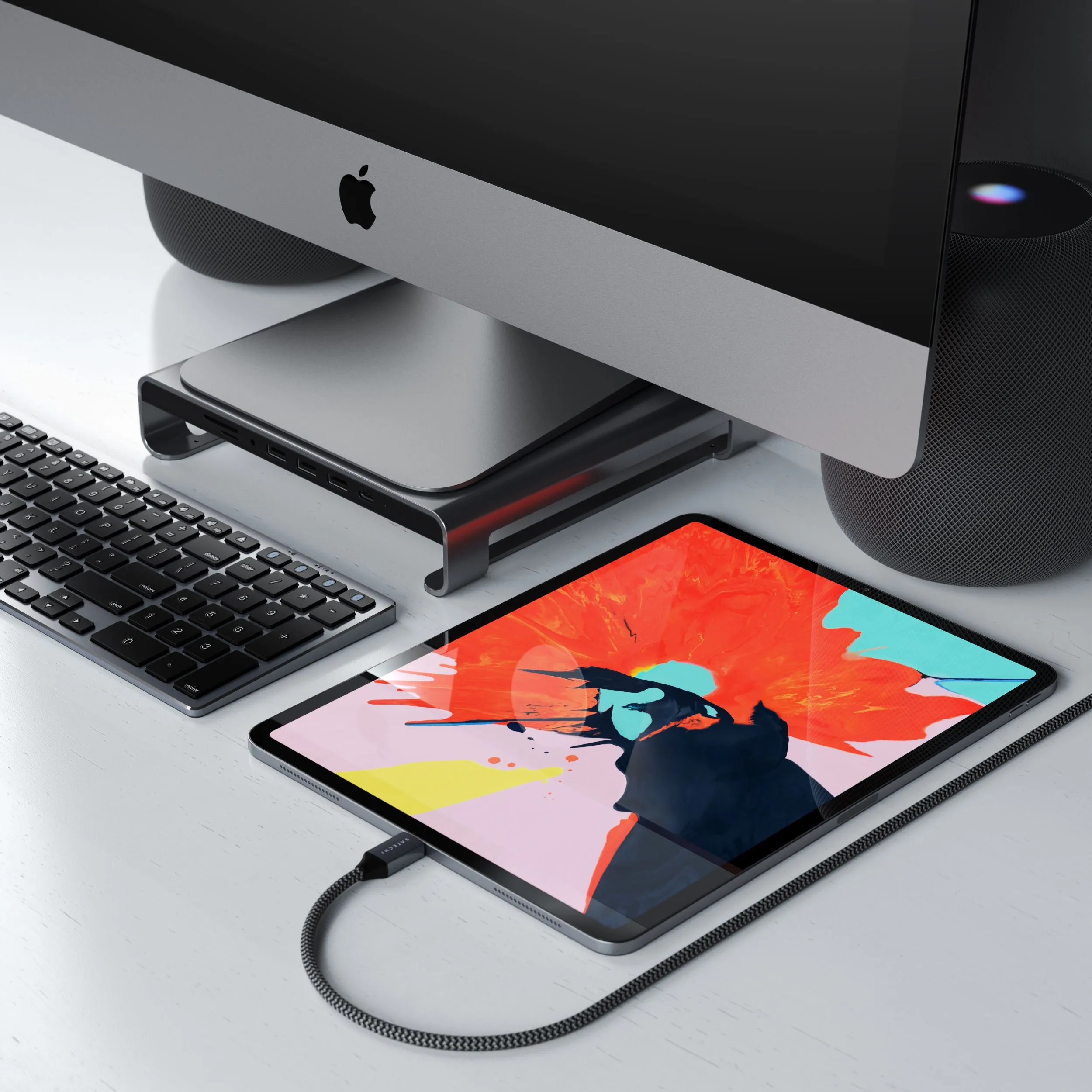 Кабель Satechi USB-C to USB-C 100W (2м, серый космос)