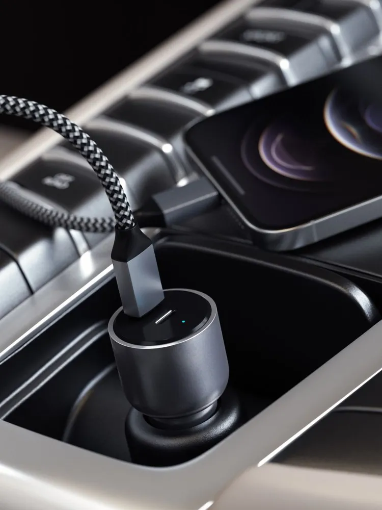 Автомобильное зарядное устройство Satechi 40W Dual USB-C Car Charger (серый)