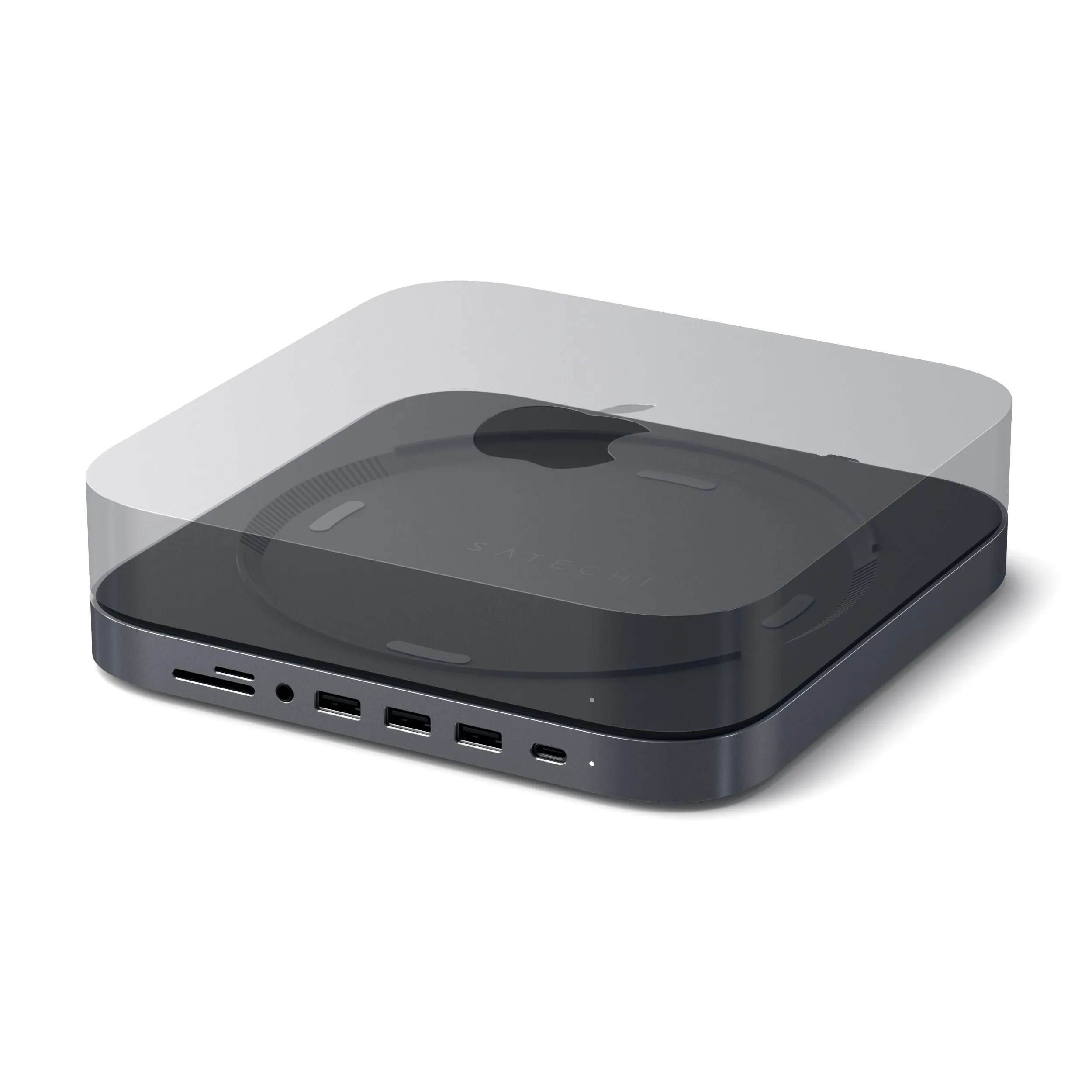 Док-станция с подставкой Satechi Mac Mini Stand & Hub (для Mac Mini, серый космос)