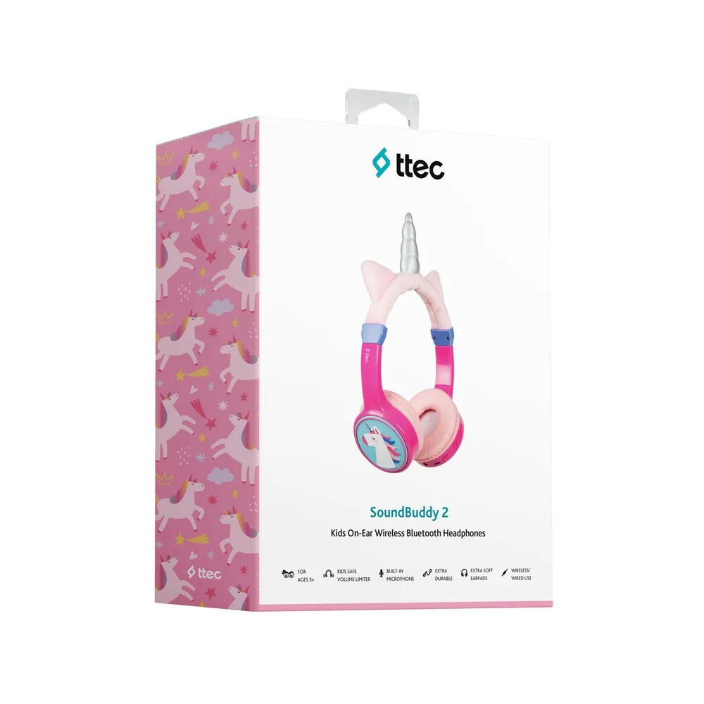 Детские беспроводные наушники TTEC SoundBuddy 2 Kids On-Ear BT Wired Headphones (розовый)