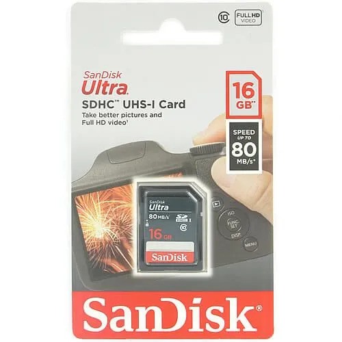 Карта памяти SanDisk Ultra SDHC (16 ГБ, серый)