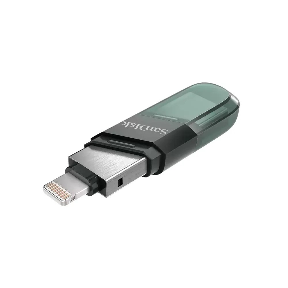 Флеш-накопитель SanDisk iXpand Flash Drive Flip (128 ГБ, серебристо-зеленый)