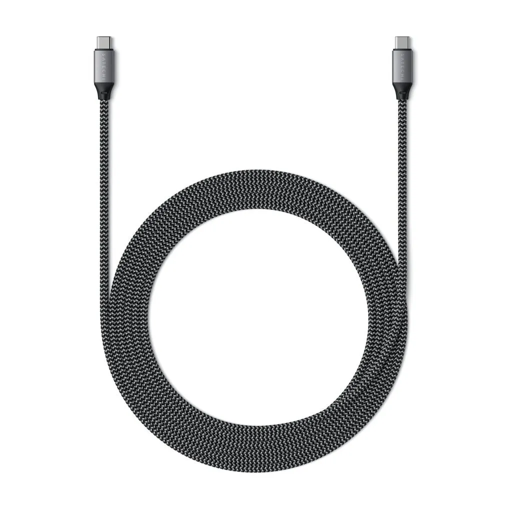 Кабель Satechi USB-C to USB-C 100W (2м, серый космос)