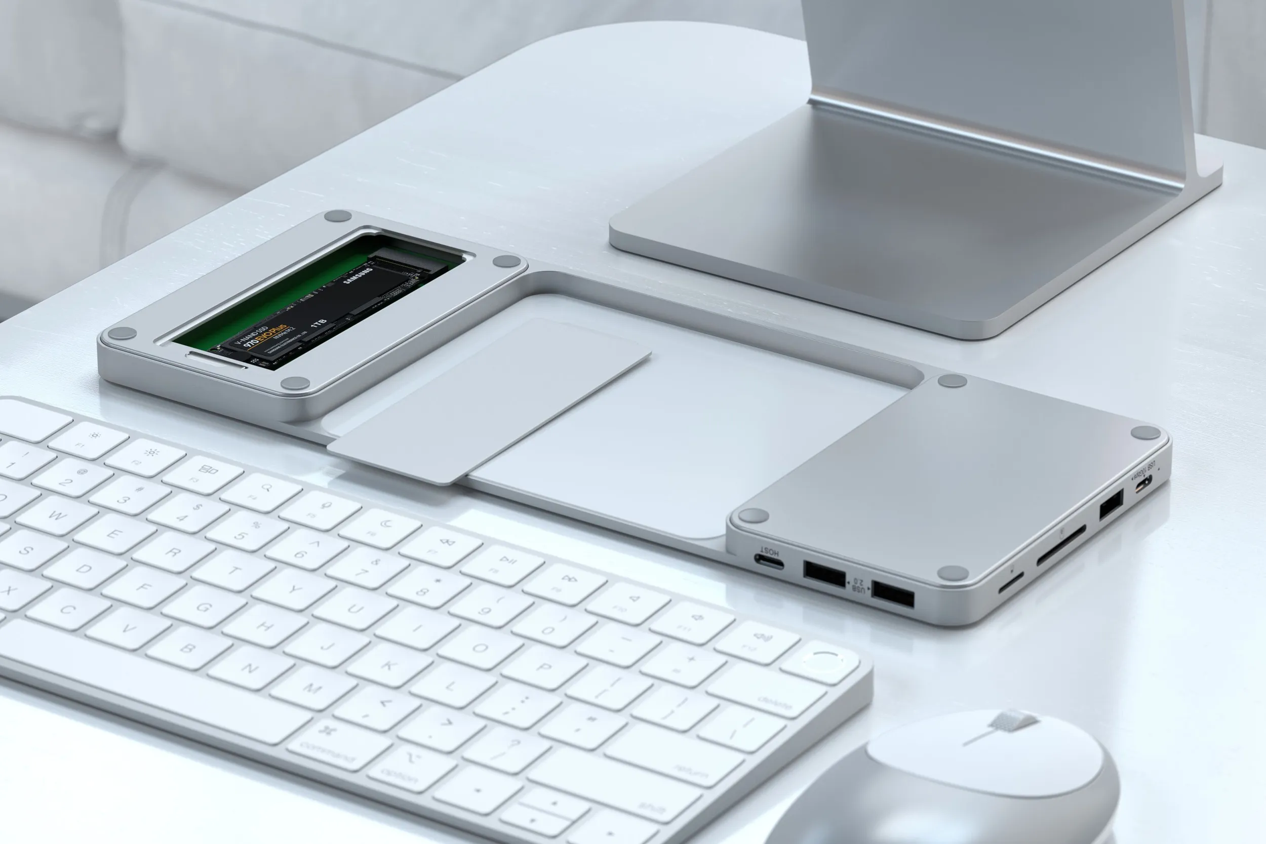 Сверхтонкая док-станция Satechi USB-C Slim Dock (для iMac 24'', серебристый)