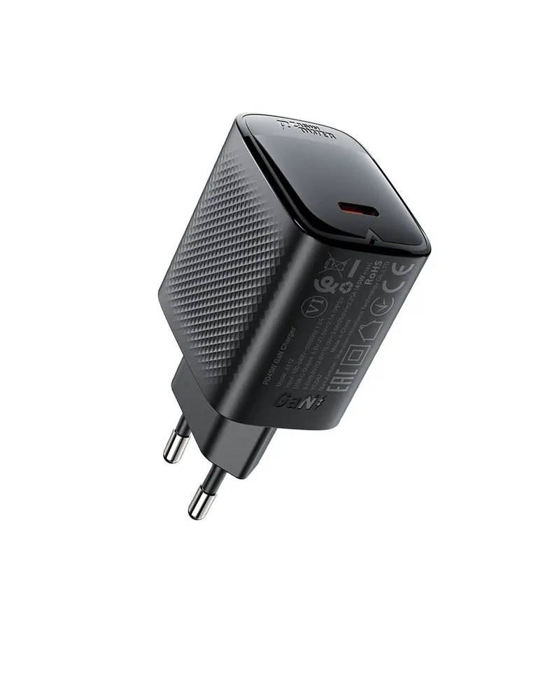 Зарядное устройство ACEFAST A112 PD45W Gan Single USB-C (черный)