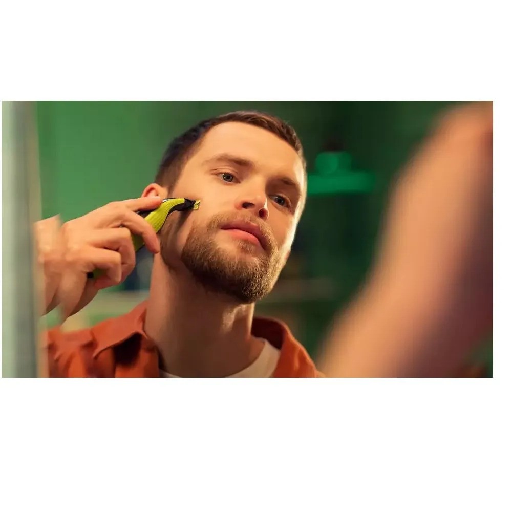 Триммер для бороды и тела Philips OneBlade QP2824/10 (черный/зеленый)