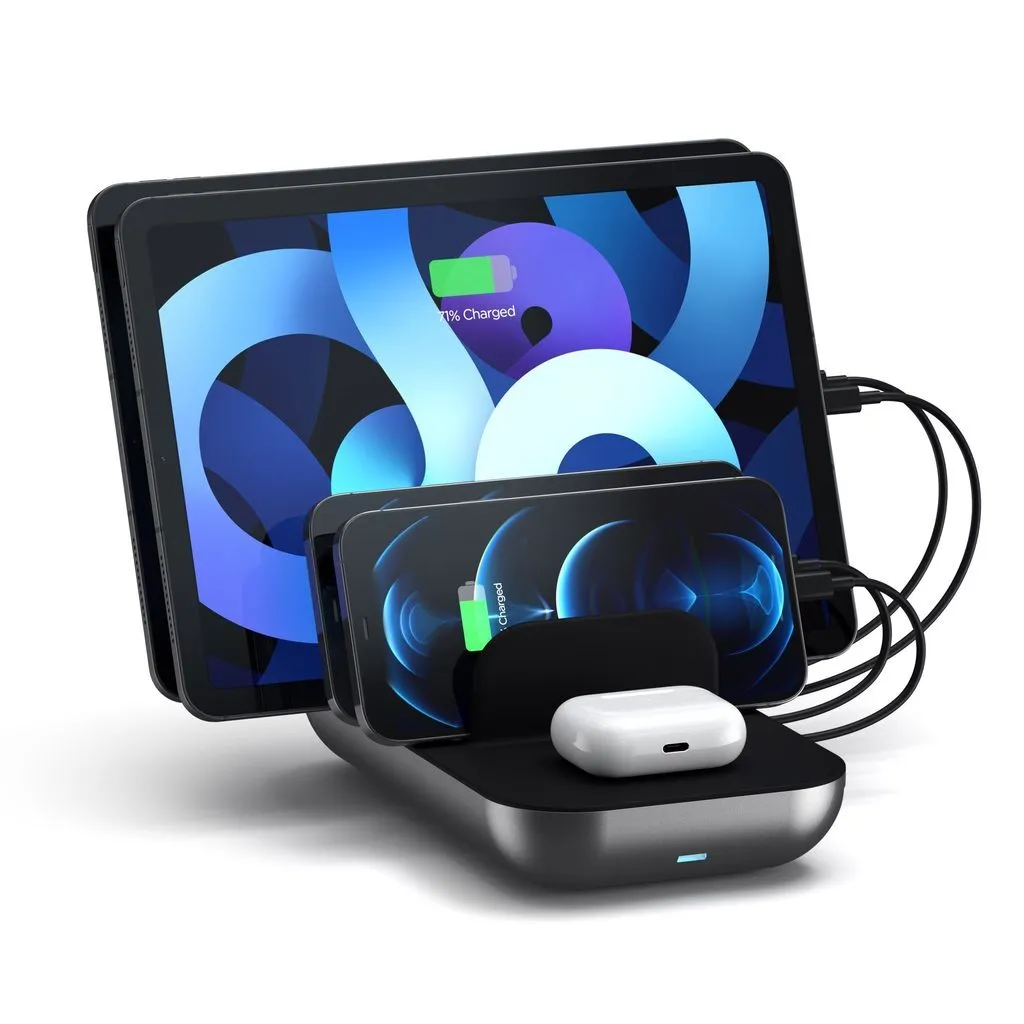 Зарядная станция Satechi Dock5 Multi-Device Charging Station with Wireless Charging (серый)