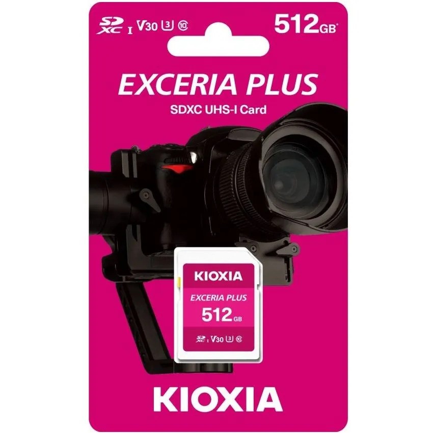 Карта памяти KIOXIA EXCERIA PLUS SDXC Class 10, V30, U3 (512 ГБ)