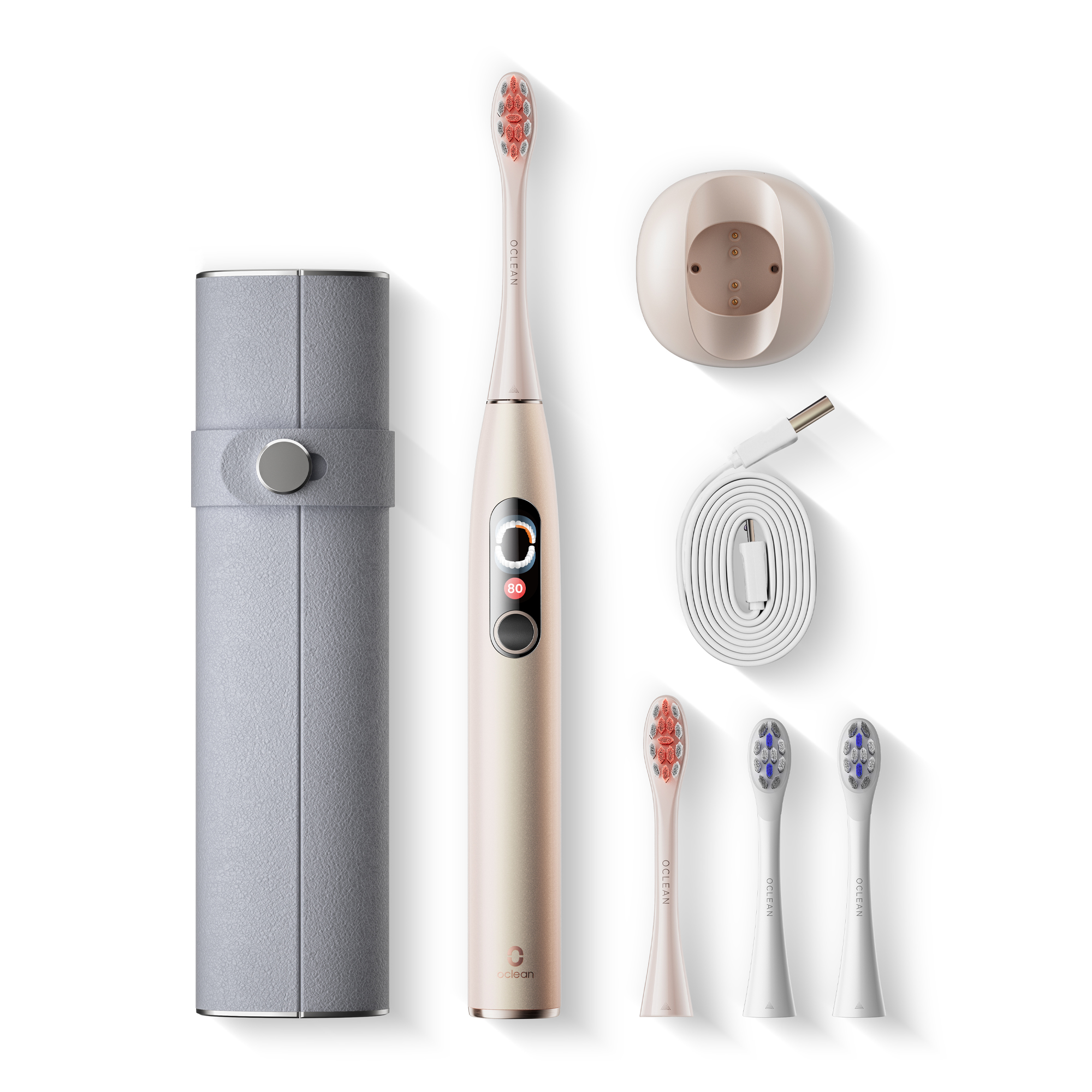 Электрическая зубная щетка Комплект Oclean X Pro Digital (комплект, золотой)