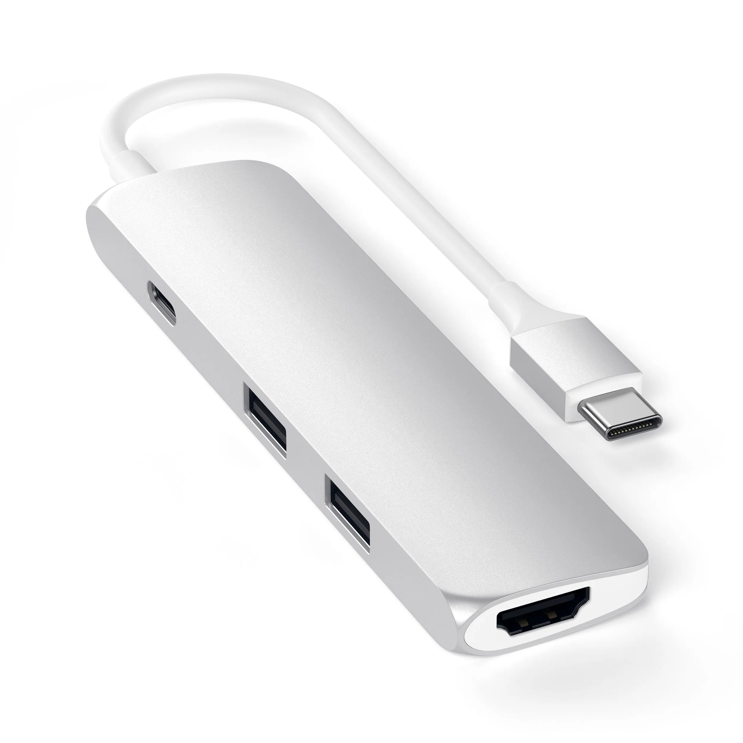 Адаптер Satechi Slim Aluminum Type-C Multi-Port Adapter with Type-C Charging Port (серебристый)