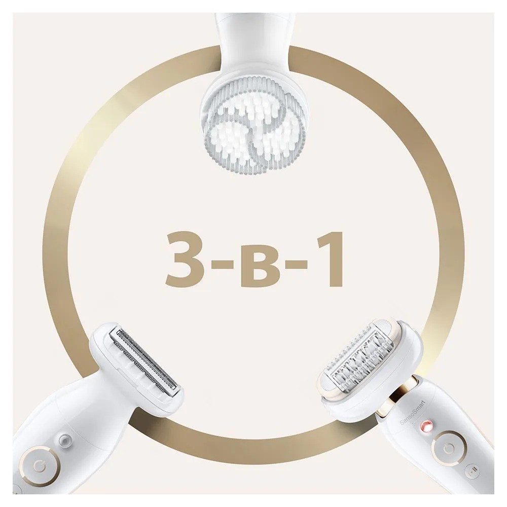 Эпилятор Braun Silk-epil 9 Flex 3D SES 9030 SkinSpa SensoSmart (белый/золотой)