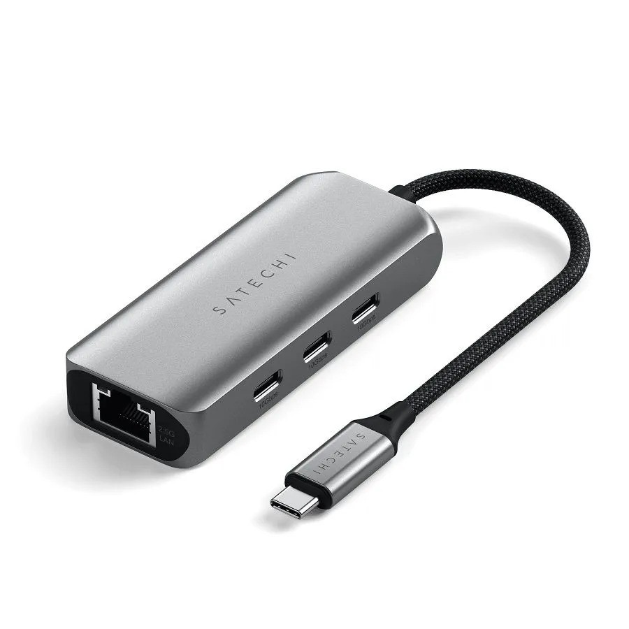 Хаб Satechi 4-in-1 USB-C Hub With 2.5 Gigabit Ethernet&3USB-C (серый)