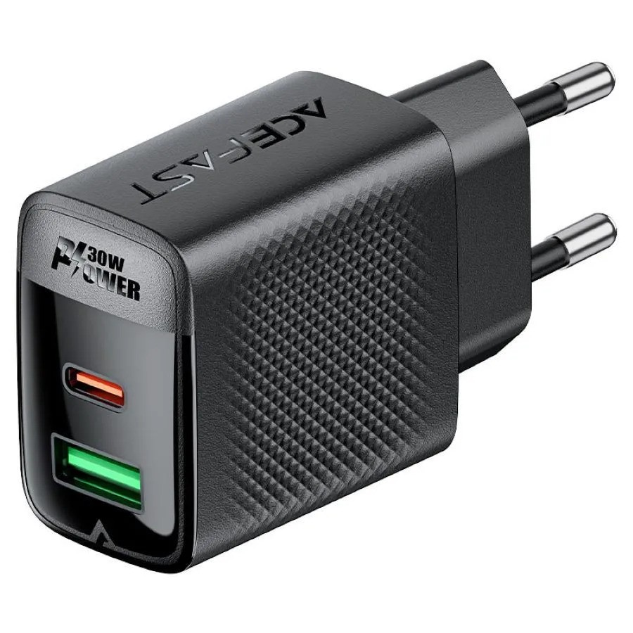 Зарядное устройство ACEFAST A98 PD30W Gan USB-C+USB-A (черный)