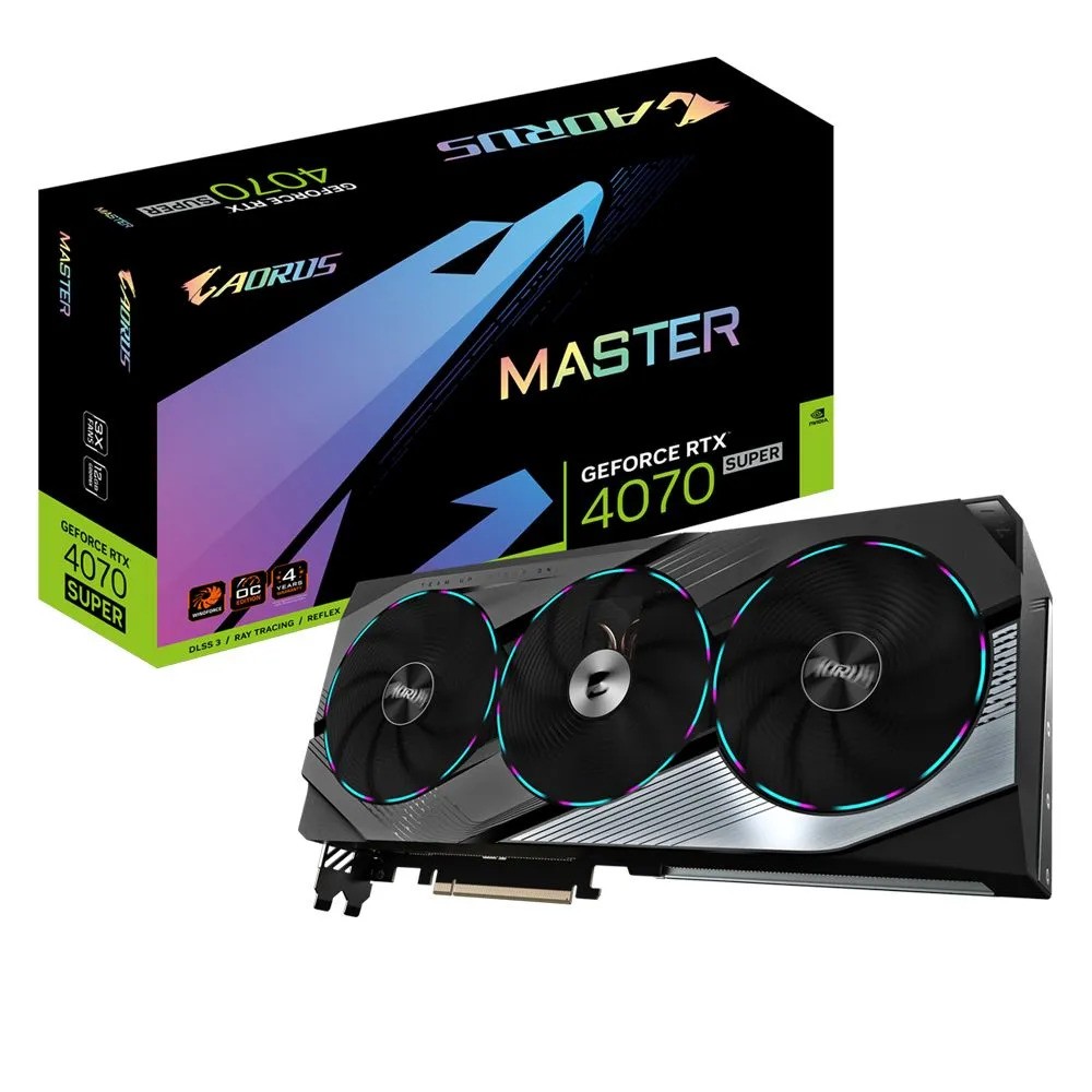 Видеокарта GIGABYTE AORUS GeForce RTX 4070 SUPER MASTER 12G