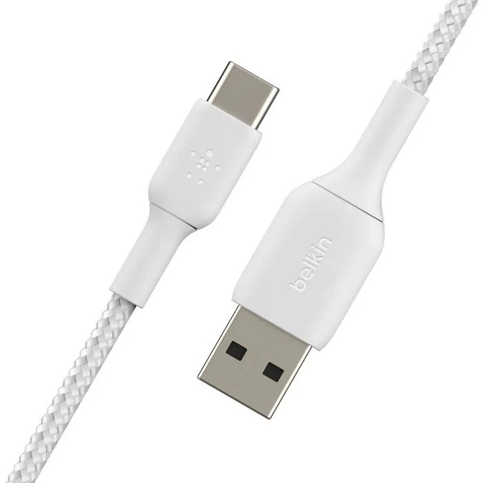 Кабель Belkin BoostCharge USB-A to USB-C Braided Cable (2М, белый)
