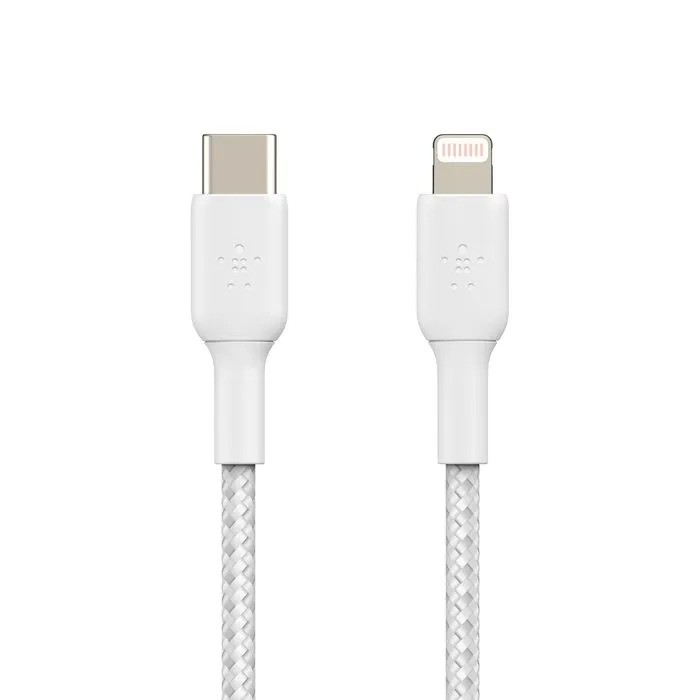 Кабель Belkin BoostCharge USB-C Braided Cable with Lightning Connector (2М, белый)