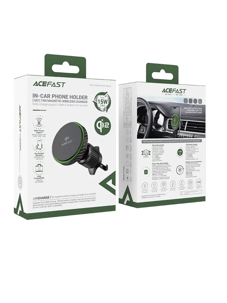 Автомобильный держатель ACEFAST D33 Qi2 (черный)