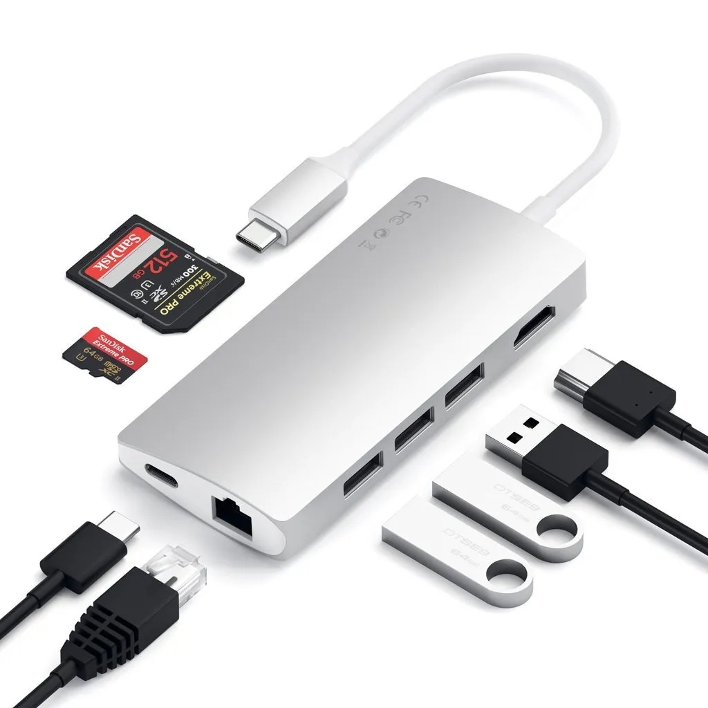 Адаптер Satechi Aluminum Multi-Port Adapter V2 (серебристый)