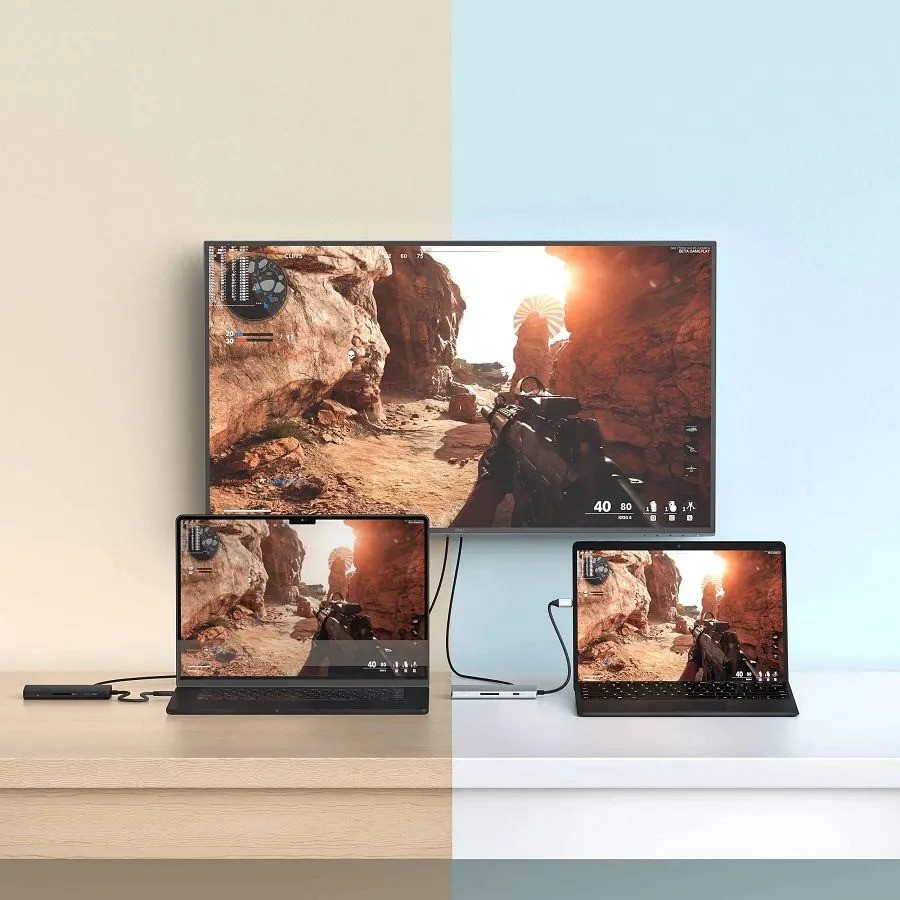 Адаптер Satechi USB-C Multiport Adapter 8K with Ethernet V3 (серебристый)