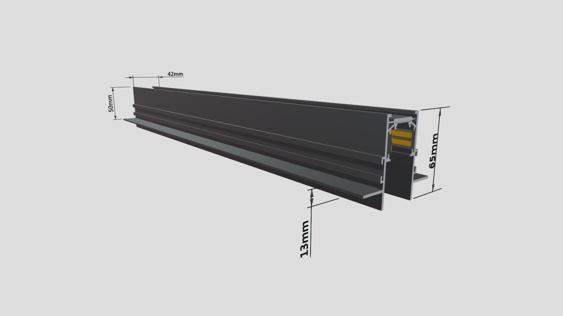 Магнитный шинотрек Yeelight Pro S21 Recessed Magnetic innerTrack (встраиваемый под ГКЛ, 200см, черный)