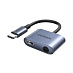 Адаптер UGREEN CM231 USB-C to 3.5mm Audio Adapter with PD (серый)