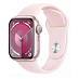 Умные часы Apple Watch Series 9 GPS Pink Aluminium Case with Light Pink Sport Band (41mm, S/M, розовый)