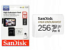 Карта памяти SanDisk High Endurance microSDHC (256 ГБ, с SD адаптером, белый)