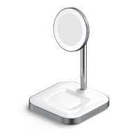 Беспроводное зарядное устройство-подставка Satechi Magnetic 2-in-1 Wireless Charging Stand (серый космос)