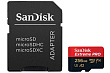 Карта памяти SanDisk Extreme Pro microSDXC (256 ГБ, черный/красный)