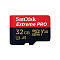 Карта памяти SanDisk Extreme Pro microSDHC (32 ГБ, с SD адаптером, черный/красный)