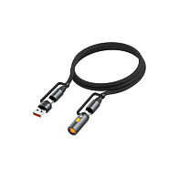 Зарядный кабель ACEFAST J6 Multi-Function Charging Data Cable USB-A+USB-C+Cigarette Lighter (черный)