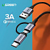 Кабель UGREEN US177 USB-A to Micro USB + USB Type-C (1м, черный)