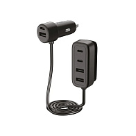 Автомобильное зарядное устройство TTEC SmartCharger 6in1 (USB-C + 3 USB-A, черный)