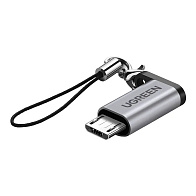 Адаптер UGREEN US282 USB-C Female to Micro USB Male (серый)